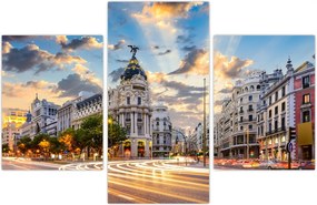 Tablou - Calle Gran Vía, Madrid, Spania (90x60 cm)