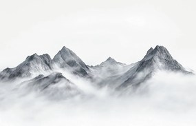 Fototapet - Munți alb-negru (147x102 cm)