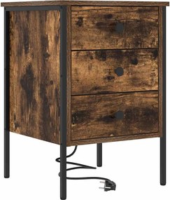 vidaXL Dulap de noapte Stejar fumuriu 42 x 41 x 61 cm Lemn compozit