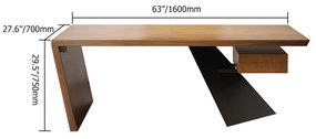 Birou dreptunghiular art nouveau culoare: lemn învechit DEPRIMO 16408 by Deprimo