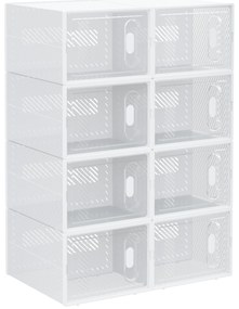 HOMCOM Set de 8 cutii cuburi de depozitare pentru pantofi modulare cu uși transparente - 25 x 35 x 19 cm | Aosom Romania