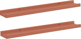 vidaXL Raft de perete cu raft 2 pcs Roșu 60 x 9 x 3 cm Lemn compozit