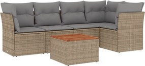 vidaXL Set canapele de grădină cu perne, 6 piese, bej, poliratan