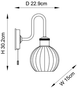 Aplică pentru baie Endon 95507 KENDALL 1xE27/10W/230V IP44 alamă