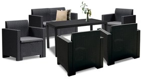 Set mobilier de grădină Nero IV cu 6 locuri, grafit