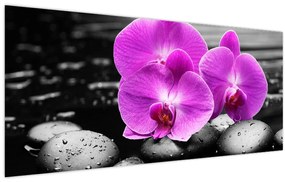 Tablou - Orhidee violet (120x50 cm)