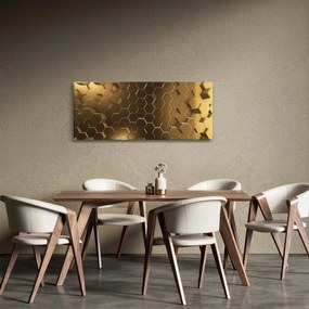 Tablou - Hexagoane verzi (120x50 cm)