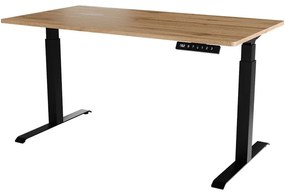 Masă PC cu Înălțime reglabilă electric Fega Long 150 (Stejar wotan + Negru) . 1103356