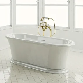 Cada de baie freestanding Spatio Victoria, mineralicast, alb lucios, 165x75 cm