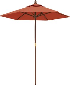 vidaXL Umbrelă de soare de grădină stâlp din lemn cărămiziu 196x231 cm