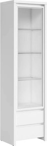 Vitrina KASPIAN, alb, PAL laminat/sticla, 56x41x201 cm