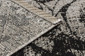 Covor sisal Floorlux 20491 Flori argintiu si negru