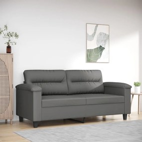 Canapea cu 2 locuri, gri inchis, 140 cm, tesatura microfibra