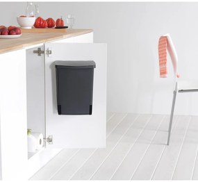 Coș de gunoi negru încorporat din plastic 10 l – Brabantia