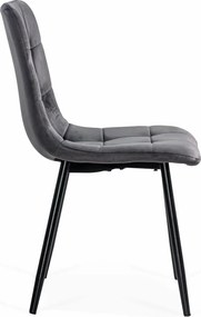 Scaun living din catifea cu cadru metalic BUC 211 gri