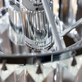 Lustră de cristal pe lanț Brilagi MOZART 4xE14/40W/230V crom lucios