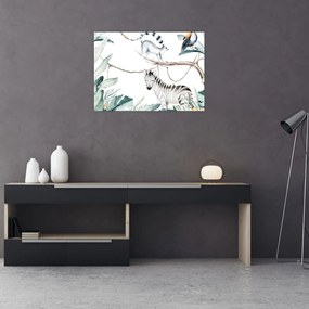 Tablou pe sticlă - Animale exotice (70x50 cm)