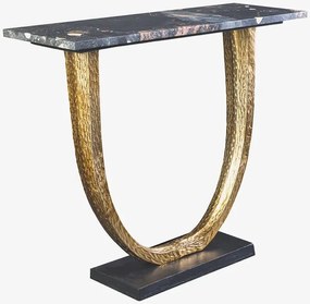 Consola lucrata manual, Marmura, Negru, Auriu, OMEGA 80cm