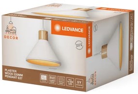 Lustră pe cablu Ledvance DECOR ipsos 1xE27/25W/230V d. 22 cm ipsos alb