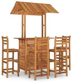 3116005 vidaXL Set mobilier de bar de grădină, 5 piese, lemn masiv de acacia