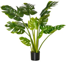 HOMCOM plante artificiale 110 cm Monstera artificială plante de interior și exterior în ghiveci copac artificial plantă decorativă plantă de birou ghiveci din plastic pentru interior și exterior | Aosom Romania