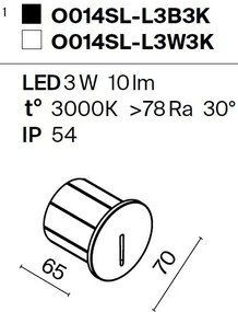 Spot LED incastrabil scari / perete exterior IP54 Lock alb