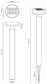 Lampă LED solară Zuma Line PT33613 CARLI LED/4,5W/2000 mAh IP44 negru