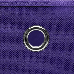 Cutii de depozitare 4 buc. violet 28x28x28 cm, material netesut 4, Violet, 1