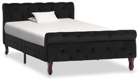 Cadru de pat, negru, 100 x 200 cm, catifea Negru, 100 x 200 cm