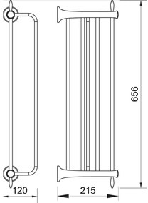 Suport prosop baie FDesign Lacrima, 60 cm, bronz periat