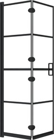 vidaXL Cabină de duș pliabilă, negru, 80x140 cm, ESG
