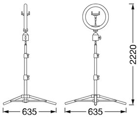 Lampadar LED dimabil cu trepied și suport pentru vloguri Ledvance LED/6W/USB