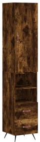 3198894 vidaXL Dulap înalt, stejar fumuriu, 34,5x34x180 cm, lemn prelucrat