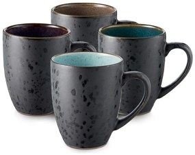 Căni negre/albastru-închis 4 buc. din ceramică 300 ml Gastro Black/Mix – Bitz