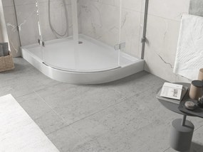 Mexen Flow+ cadă semicirculară asimetrică stânga 90 x 80 cm, luciu alb - 46Q108090LH