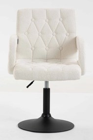 HR8404KW Scaun Crem Boucle cu Bază Aurie