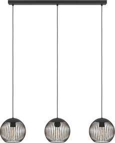 Eglo 901869 - Lustră suspendată pe cablu ALMANZORA, 3xE27/60W/230V, neagră