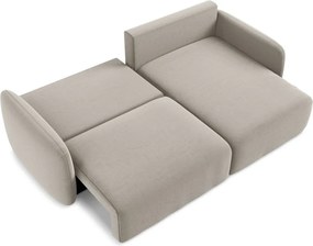 Colțar taupe extensibil/cu spațiu de depozitare cu tapițerie din catifea (cu colț pe partea dreaptă/cu șezlong) Kalena – Makamii