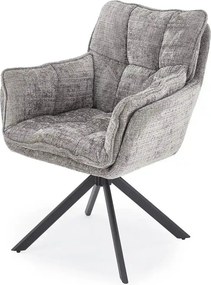 Scaun rotativ K597, gri/negru, stofa/metal, 70x67x90 cm