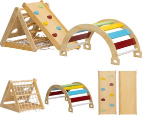 AIYAPLAY Cadru de cățărat interior, triunghi de cățărat 7 în 1 cu tobogan, arc de cățărat, multicolor | Aosom Romania