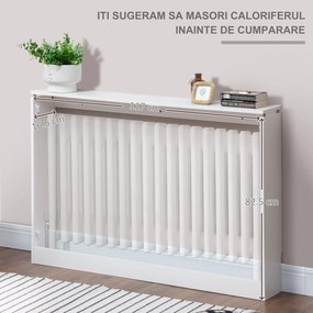 Capac pentru radiator modern din MDF si otel, 120x18x84cm, alb HOMCOM | Aosom Romania