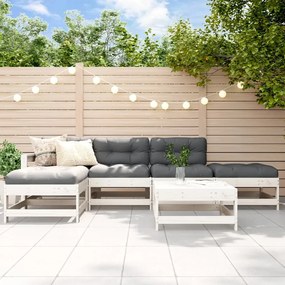 3186320 vidaXL Set mobilier de grădină, 6 piese, alb, lemn masiv pin