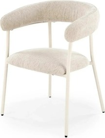 Scaun K557, bej deschis/alb, stofa clasica/metal, 60x54x75 cm