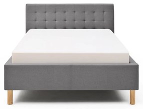 Pat gri deschis tapițat fără somieră 120x200 cm Malin – Meise Möbel