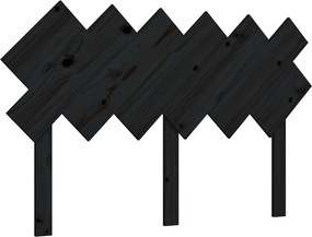 vidaXL Tăblie de pat, negru, 132x3x81 cm, lemn masiv de pin