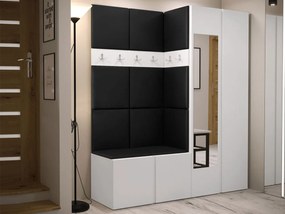 Mobilier hol Tovenaz XII (Alb + Negru) (cu oglindă). 1104806