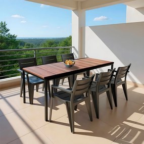Amari Large 6+1 set de mobilier de grădină nuc-grafit