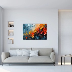 Tablou - Pictură abstractă de flori III. (90x60 cm)