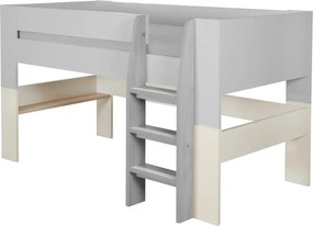 Pat pentru copii bej înalt fără somieră 90x200 cm Loft – Roba