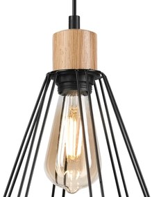 Lustră pe cablu Brilagi WOODY BASKET 1xE27/60W/230V stejar